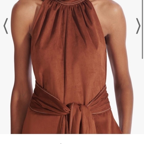 STAUD Elegant Brown Midi Dress - Picture 8 of 9